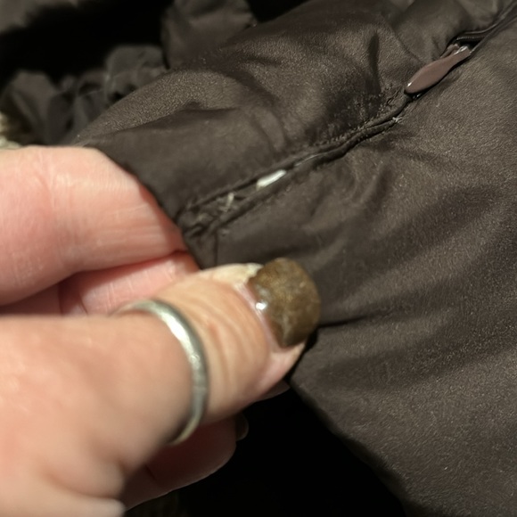 Apt 9 down-filled brown puffer coat w/removeable fur-lined hood (L) EUC! - Picture 3 of 13